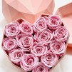 14 Rosas Rosa eternas en caja corazón de color blanco. Rosas de tacto natural y primera calidad.