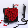 16 Rosas rojas preservadas en caja joyero formando un corazón. Regalo romántico para ella.