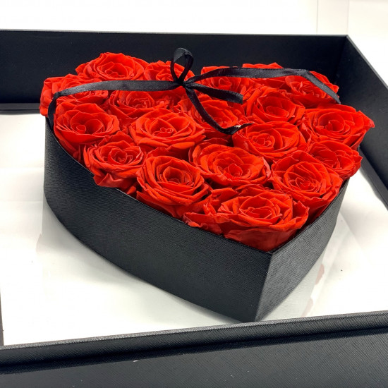 19 Rosas rojas eternas en caja metacrilato - Rosas Enamorados en