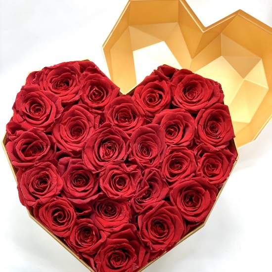 22 Rosas rosa eternas en caja forma corazón - Regalo Enamorados original,  Cajas En Forma De Corazón Para Flores