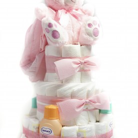 Tarta pa&ntilde;ales DODOT Sensitive Talla 2 con Neceser NENUCO rosa