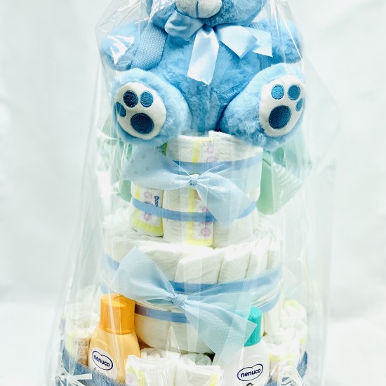 Pastel de pañales Niño - regalo bebé niño recién nacido