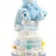 Tarta de pañales DODOT y Neceser NENUCO 3 pisos niño Tarta pañales DODOT Sensitive Talla 2 con Neceser NENUCO azul