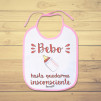 Divertido babero personalizado de bebe con frase original y graciosa