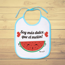 Divertido babero personalizado de bebe con frase original y graciosa