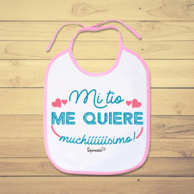 Babero de bebé personalizado con frase dedicada a las tíos