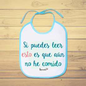 Divertido babero personalizado de bebe con frase original y graciosa