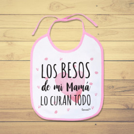 Babero de bebé personalizado para mamá que lo cura todo con sus besos