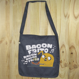 Bolso de tela "tote bag" de algodón orgánico reciclado con dibujo de Jake hora de aventuras