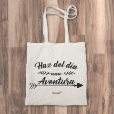 Bolso de tela "tote bag" con mensaje alegre