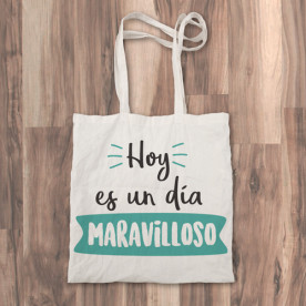 Bolso de tela "tote bag" con mensaje positivo