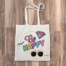 Bolso de tela "tote bag" muy colorido para llevar las cosas de tu día a día