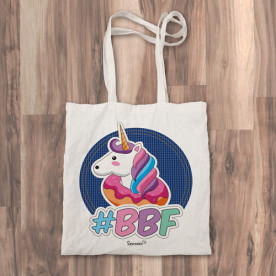 Bolso de tela "tote bag" con unicornio estilo pop