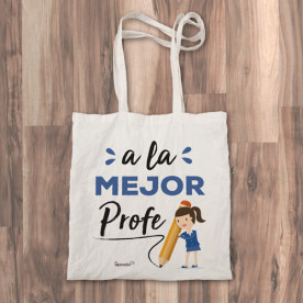 Bolso de tela "tote bag" para la mejor profe del cole