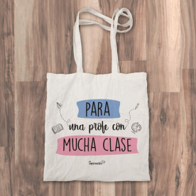 Bolso de tela "tote bag" para una profe con mucha clase