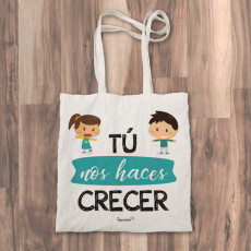 Bolso de tela "tote bag" para profesore y maestros, porque ellos nos haces crecer