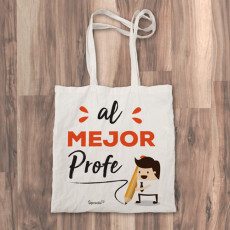 Bolso de tela "tote bag" para el mejor profe del cole