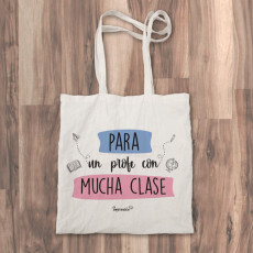 Bolso de tela "tote bag" para una profe con mucha clase