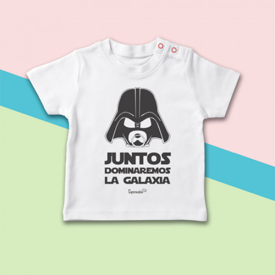 Camiseta para bebé dominaremos galaxia" - Supermolón Camisetas recién nacidos