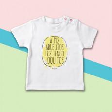 Camiseta manga corta de bebé con frase divertida y original