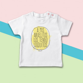 Camiseta manga corta de bebé con frase divertida y original