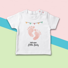 Original camiseta de bebé de manga corta para la llegada del recién nacido a casa