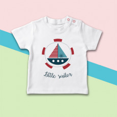 Camiseta marinera para bebé de manga corta, ideal para el verano
