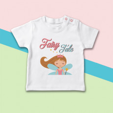 Camiseta para bebé de manga corta con dibujo de princesa de cuento