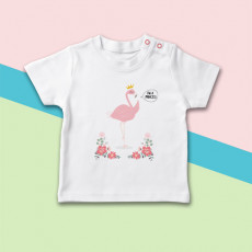 Camiseta para bebé con dibujo de flamenco princesa
