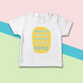 Camiseta manga corta de bebé ideal para hacer un regalo a un recién nacido.