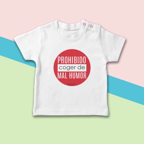 Camiseta manga corta de bebé con frase divertida y original
