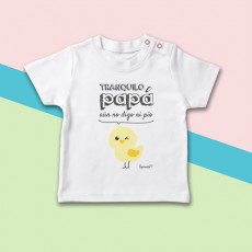 Camiseta manga corta de bebé con frase divertida y original