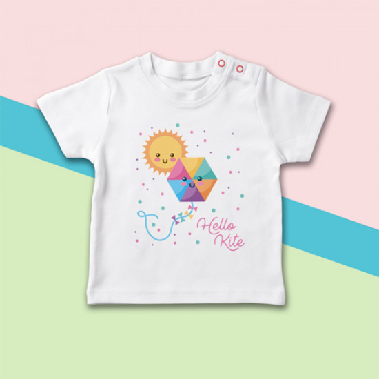 Camiseta para bebé de manga corta con dibujo de cometa y sol para el verano