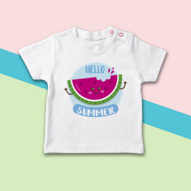 Camiseta para bebé de manga corta con dibujo de sandía para el verano