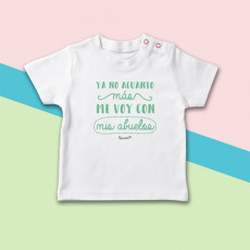 Camiseta manga corta de bebé con frase divertida y original, especial para los abuelos.