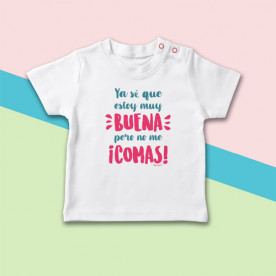 Camiseta manga corta de bebé ideal para hacer un regalo a un recién nacido.