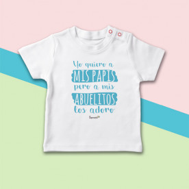 Camiseta manga corta de bebé con frase divertida y original, especial para los abuelos