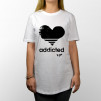 Camiseta para chica y chico de manga corta con dibujo "Addicted"