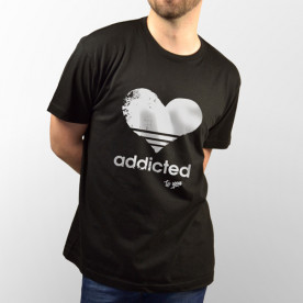 Camiseta para chica y chico de manga corta con dibujo "Addicted"