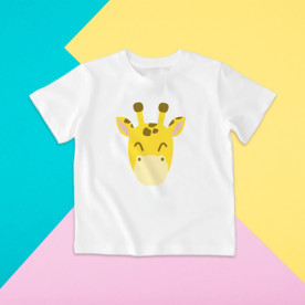 Camiseta para niño y para niña de manga corta con dibujo de animales.