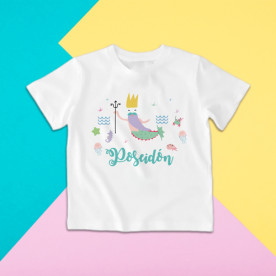 Camiseta para niño y niña de manga corta del Rey de los mares