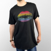 Camiseta unisex de manga corta con beso del color arcoiris