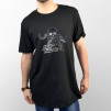 Camiseta para chico y chica de manga corta y de color negro con dibujo de calavera con tentáculos