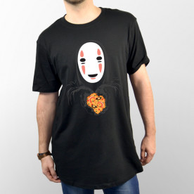 Camiseta divertida unisex Spirited Away, Sin Rostro, ofreciendo paella valenciana