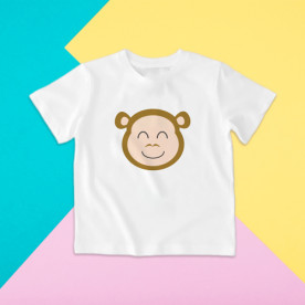 Camiseta para niño y para niña de manga corta con dibujo de animales.