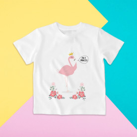 Camiseta para niña con dibujo de flamenco princesa