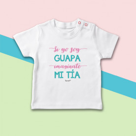 Camiseta de manga corta para bebé, ideal para regalar a tu sobrina. Porque las dos sois muy guapas