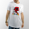 Camiseta para chico y chica de manga corta, modelo básico y extra largo con dibujo divertido de DeadPool 