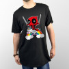 Camiseta para chico y chica de manga corta, modelo básico y extra largo con dibujo divertido de DeadPool 