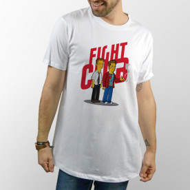 Camiseta unisex con dibujo de El club de la lucha en versión los Simpsons